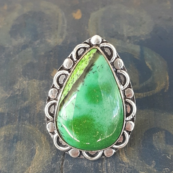 New Dendritic Opal 925 Silver Ring. - Picture 7 of 8